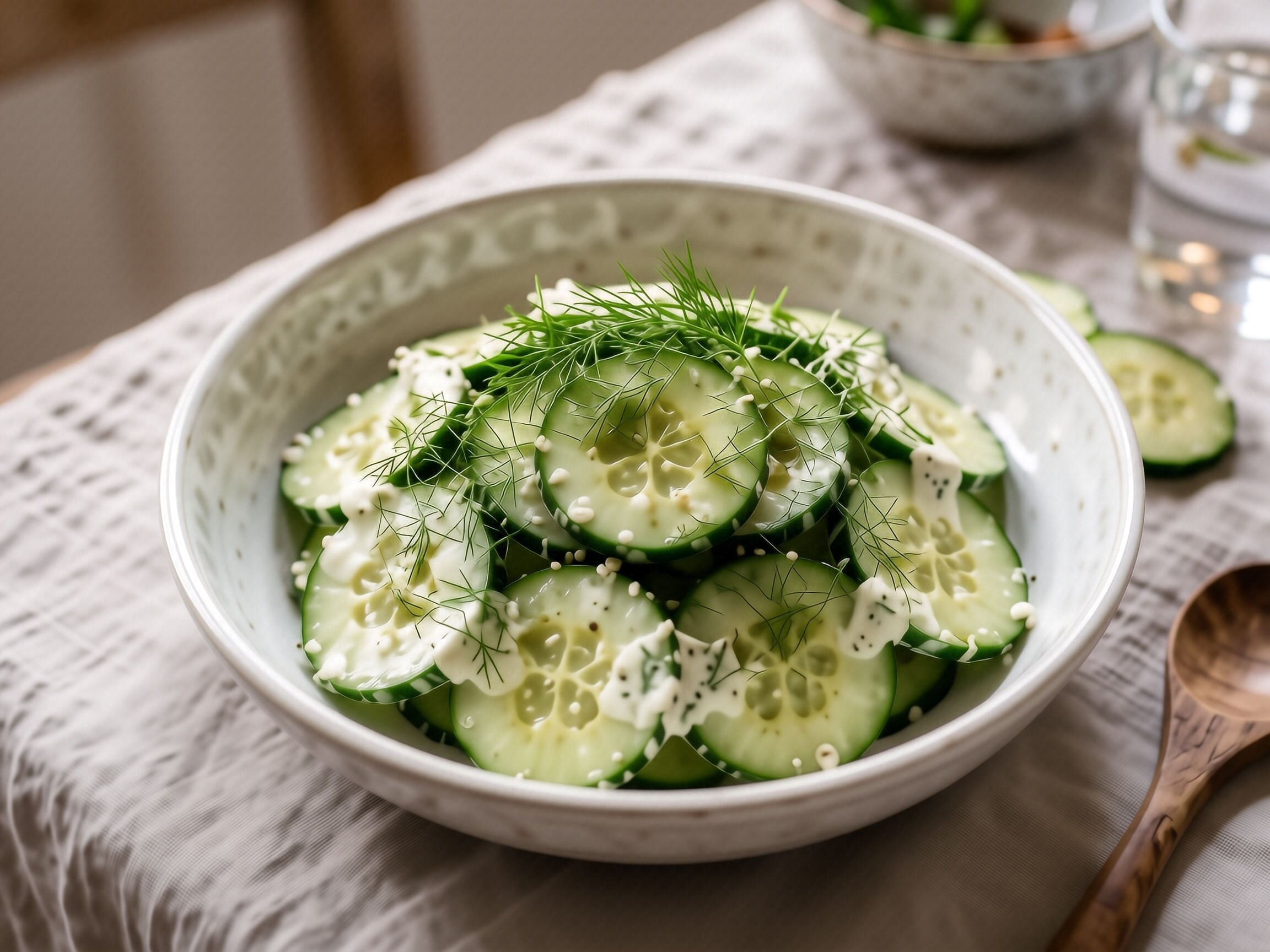 Gurkensalat mit Joghurt-Dill Dressing