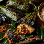 Fisch und Hackfleisch im Bananenblatt (Thai)