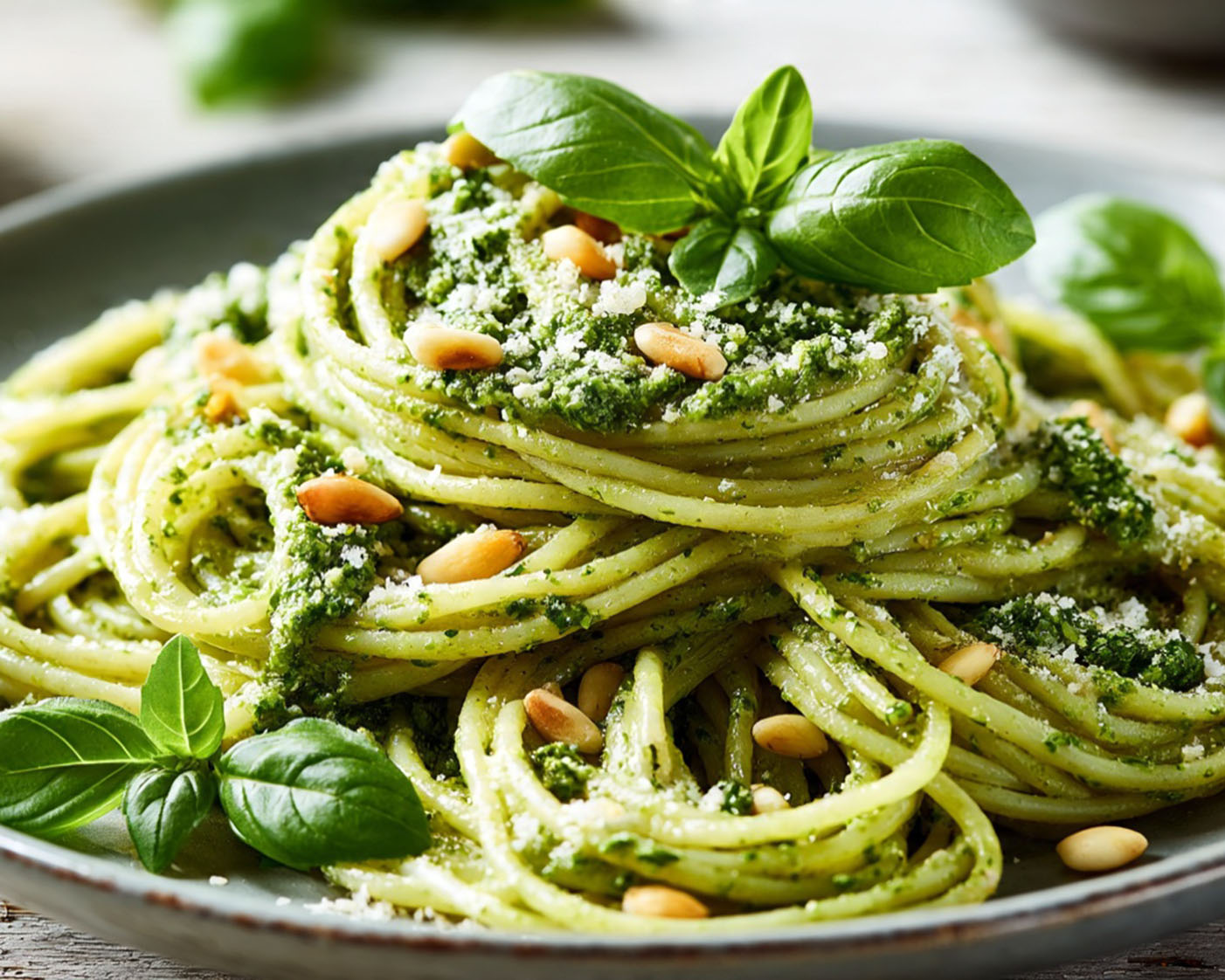 Pasta mit grünem Pesto