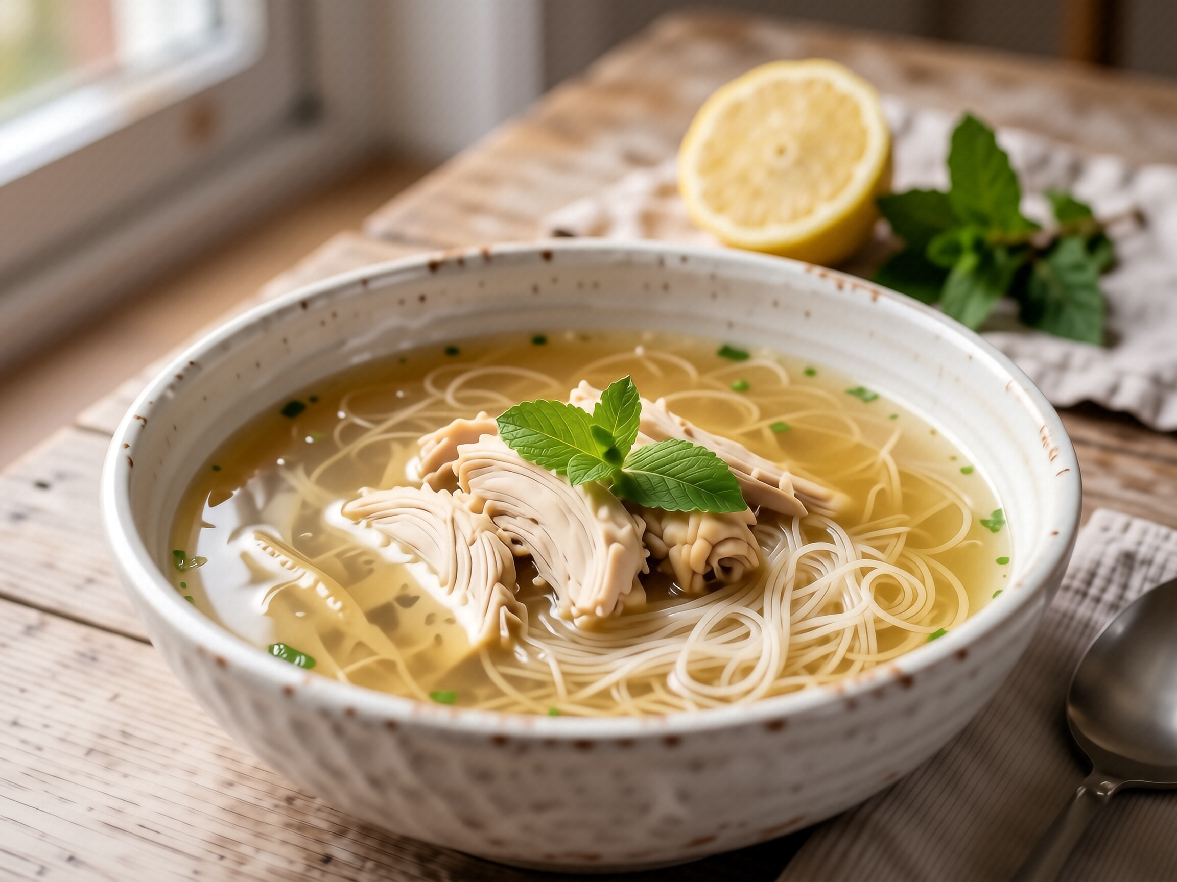 frische Hühnersuppe