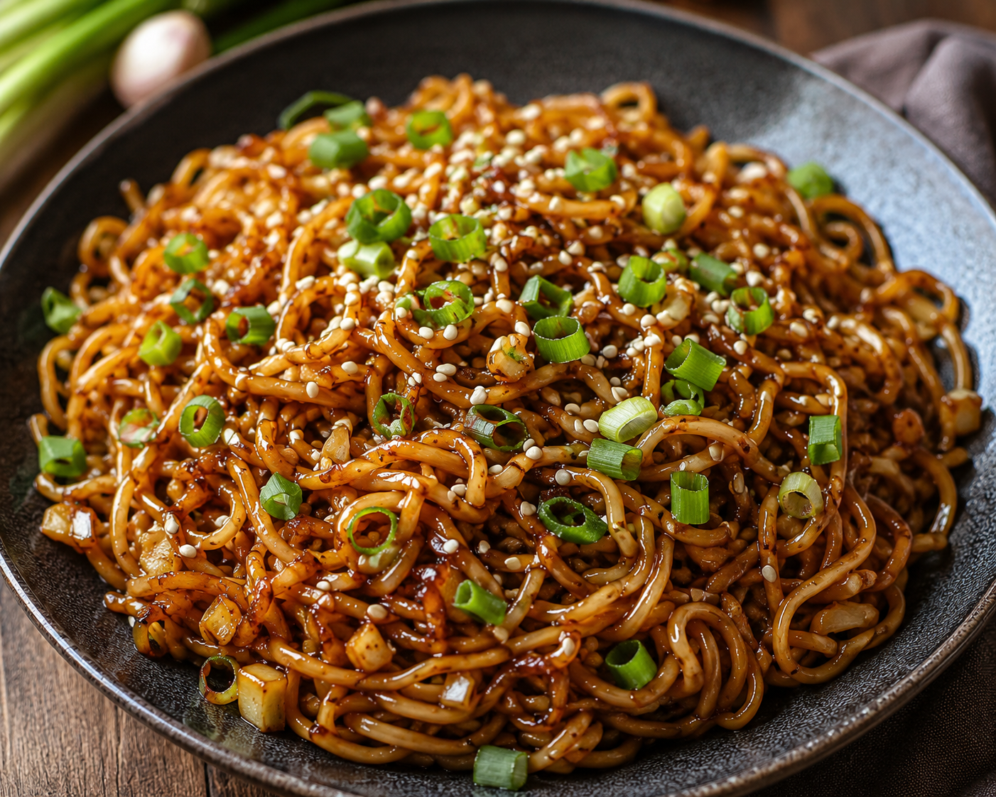 gebratene Hoisin-Knoblauch-Nudeln