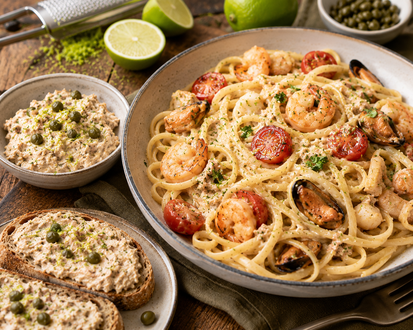 Curry-Thunfischsalat mit Kapern und Limette